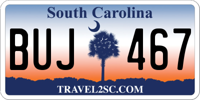 SC license plate BUJ467