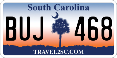 SC license plate BUJ468