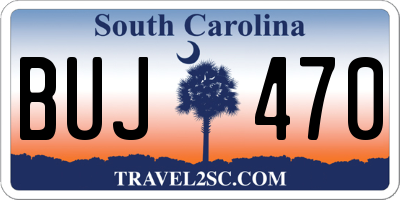 SC license plate BUJ470