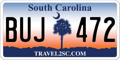 SC license plate BUJ472