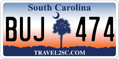 SC license plate BUJ474