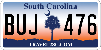 SC license plate BUJ476
