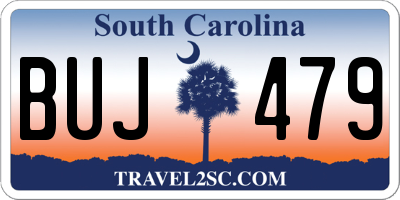 SC license plate BUJ479