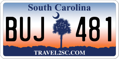 SC license plate BUJ481