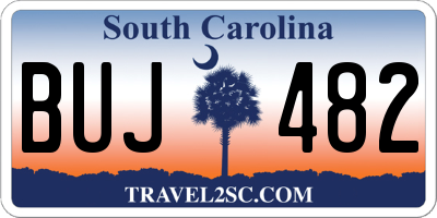 SC license plate BUJ482