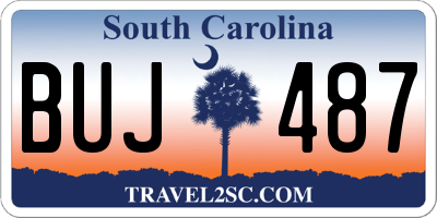 SC license plate BUJ487