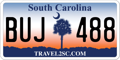 SC license plate BUJ488