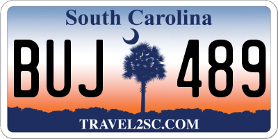 SC license plate BUJ489