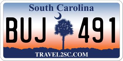SC license plate BUJ491