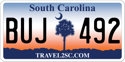 SC license plate BUJ492