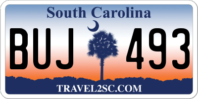 SC license plate BUJ493
