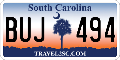 SC license plate BUJ494