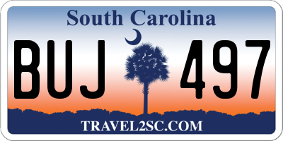 SC license plate BUJ497