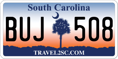SC license plate BUJ508