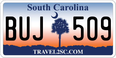 SC license plate BUJ509