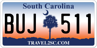 SC license plate BUJ511