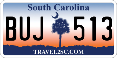 SC license plate BUJ513
