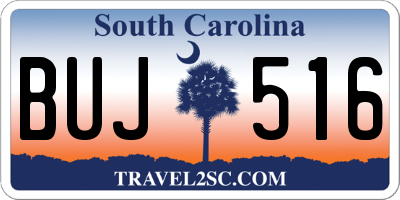 SC license plate BUJ516