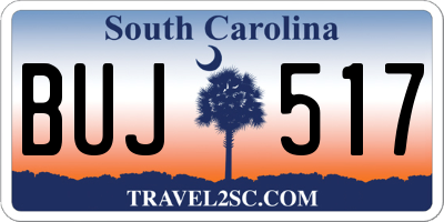 SC license plate BUJ517