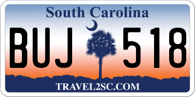SC license plate BUJ518