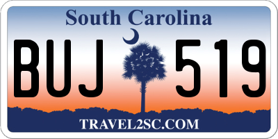 SC license plate BUJ519