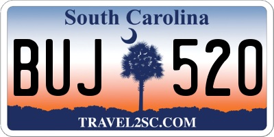 SC license plate BUJ520