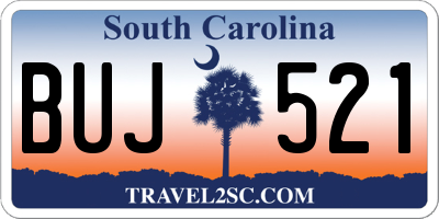 SC license plate BUJ521