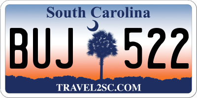 SC license plate BUJ522