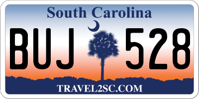 SC license plate BUJ528