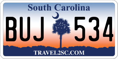 SC license plate BUJ534