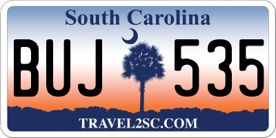 SC license plate BUJ535
