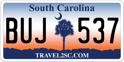 SC license plate BUJ537