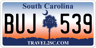 SC license plate BUJ539