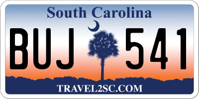 SC license plate BUJ541