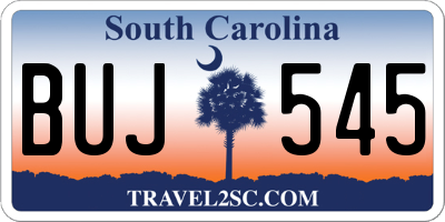 SC license plate BUJ545