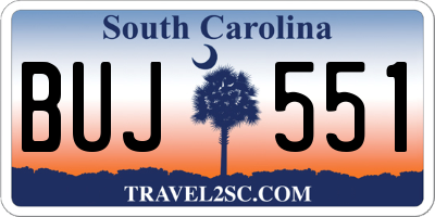 SC license plate BUJ551