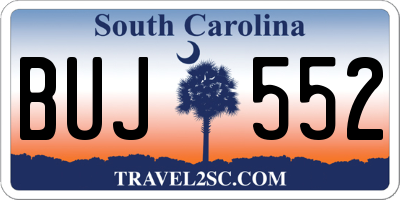 SC license plate BUJ552