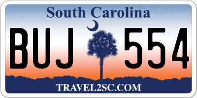 SC license plate BUJ554