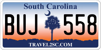 SC license plate BUJ558