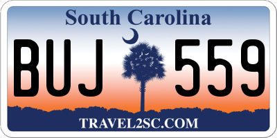 SC license plate BUJ559