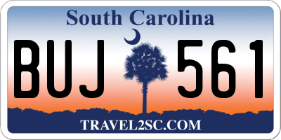 SC license plate BUJ561