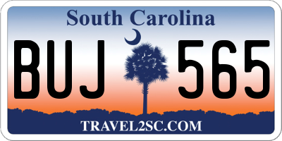 SC license plate BUJ565