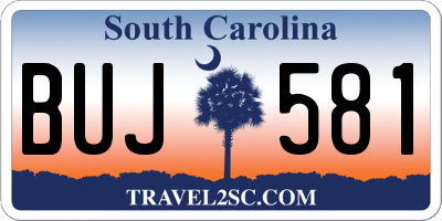 SC license plate BUJ581