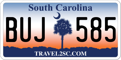 SC license plate BUJ585
