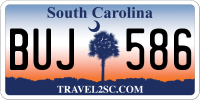SC license plate BUJ586