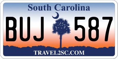 SC license plate BUJ587