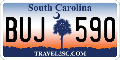 SC license plate BUJ590