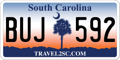 SC license plate BUJ592