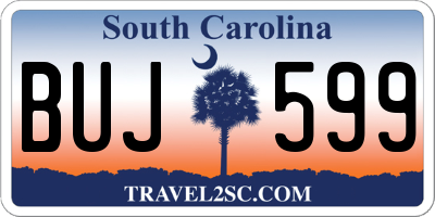 SC license plate BUJ599