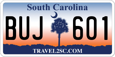 SC license plate BUJ601